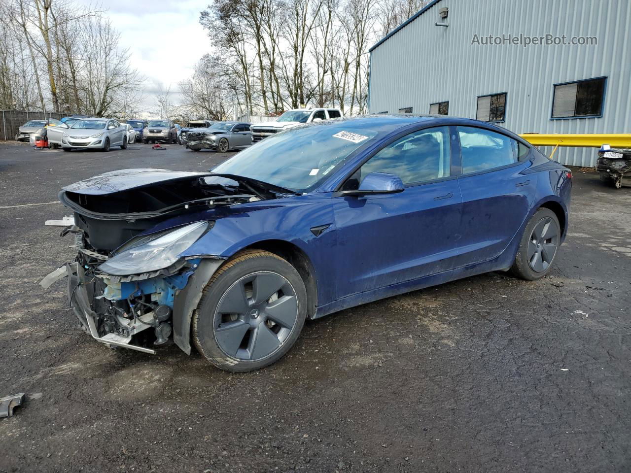 2022 Tesla Model 3  Blue vin: 5YJ3E1EA2NF287095