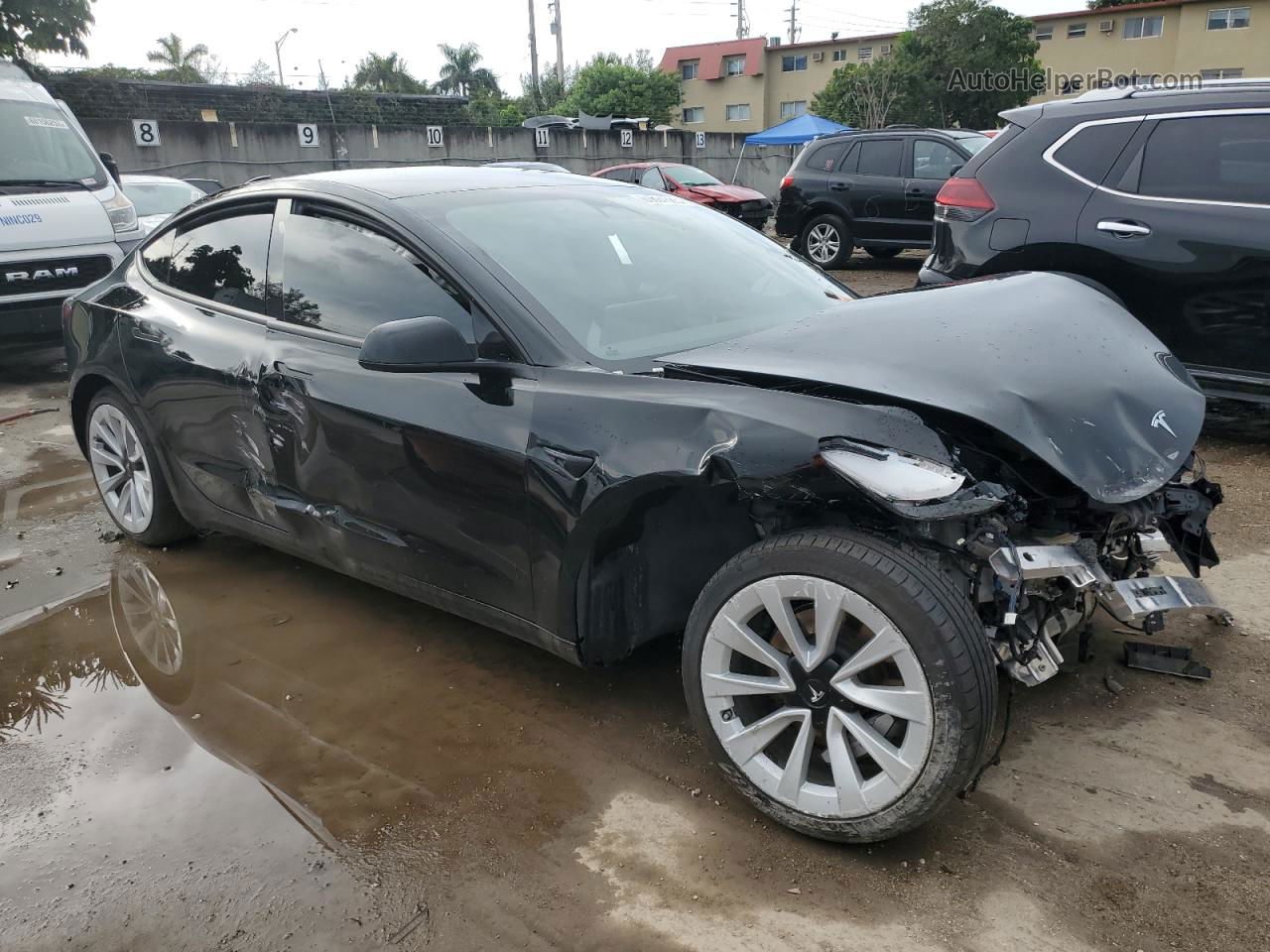 2022 Tesla Model 3  Black vin: 5YJ3E1EA2NF370221