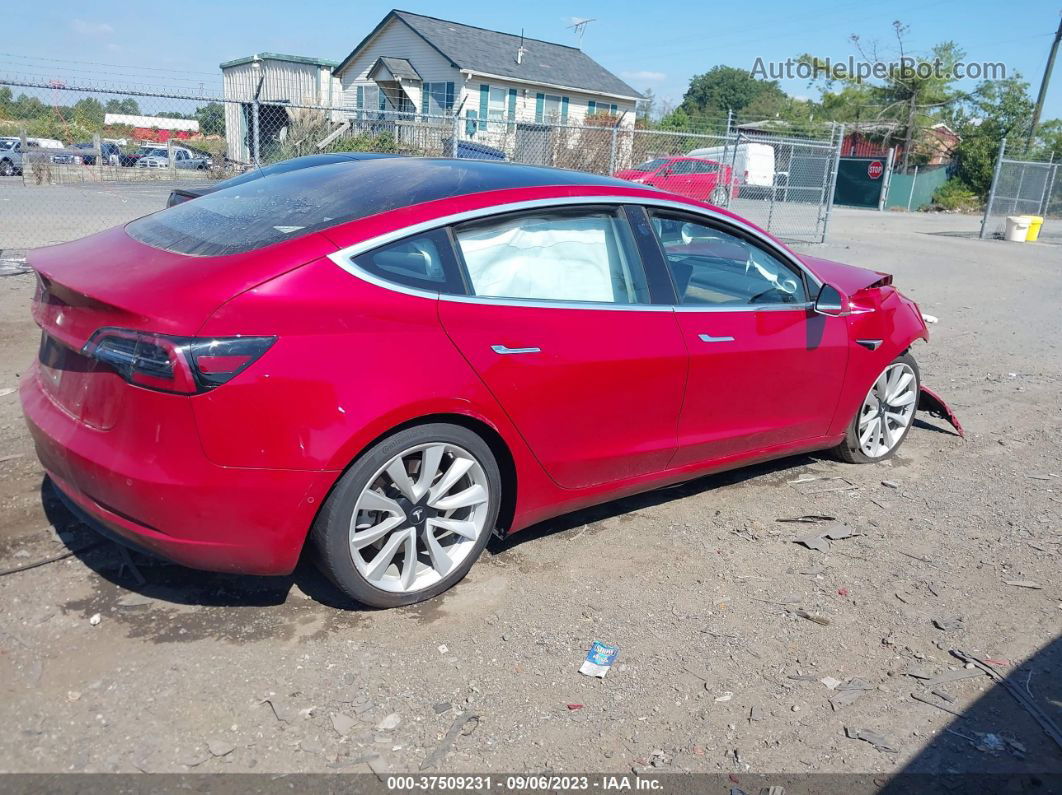 2018 Tesla Model 3 Range Battery Red vin: 5YJ3E1EA3JF024513