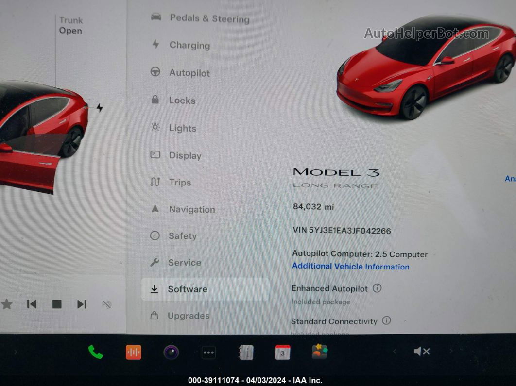 2018 Tesla Model 3   Красный vin: 5YJ3E1EA3JF042266