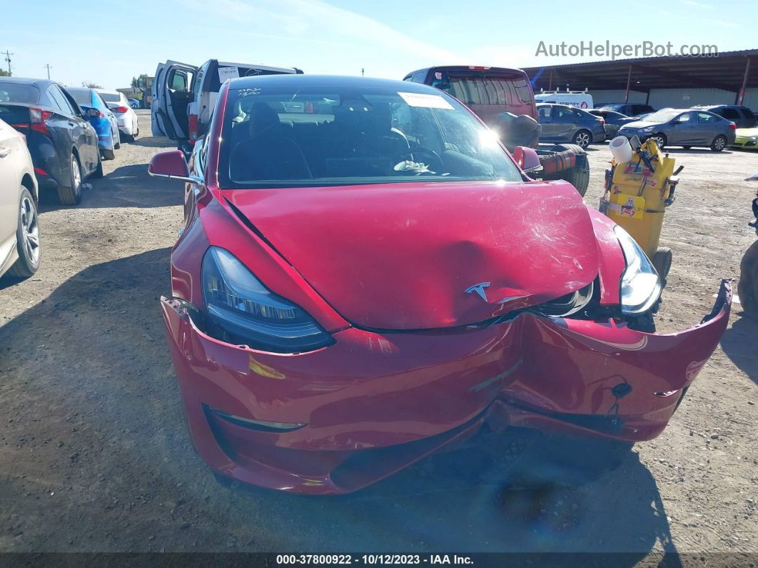 2018 Tesla Model 3 Range Battery Red vin: 5YJ3E1EA3JF047256