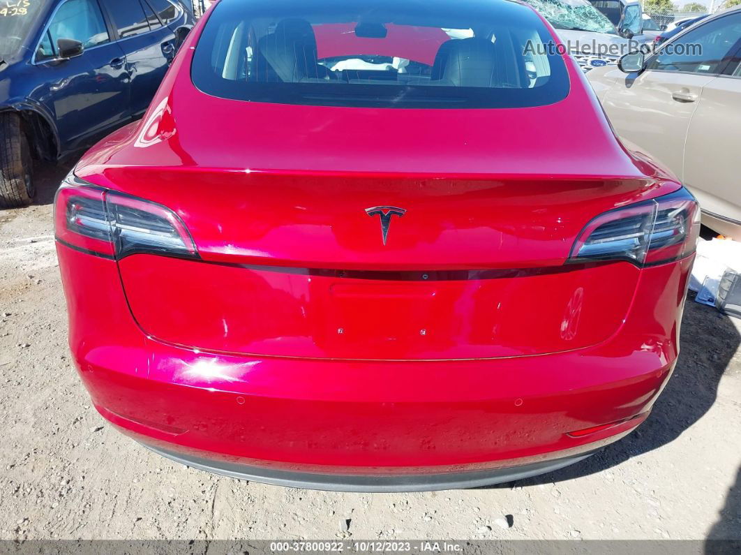 2018 Tesla Model 3 Range Battery Red vin: 5YJ3E1EA3JF047256