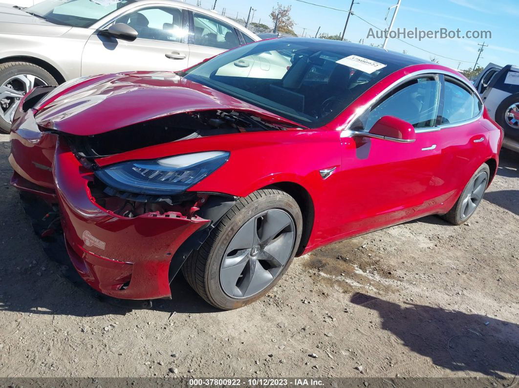 2018 Tesla Model 3 Range Battery Red vin: 5YJ3E1EA3JF047256