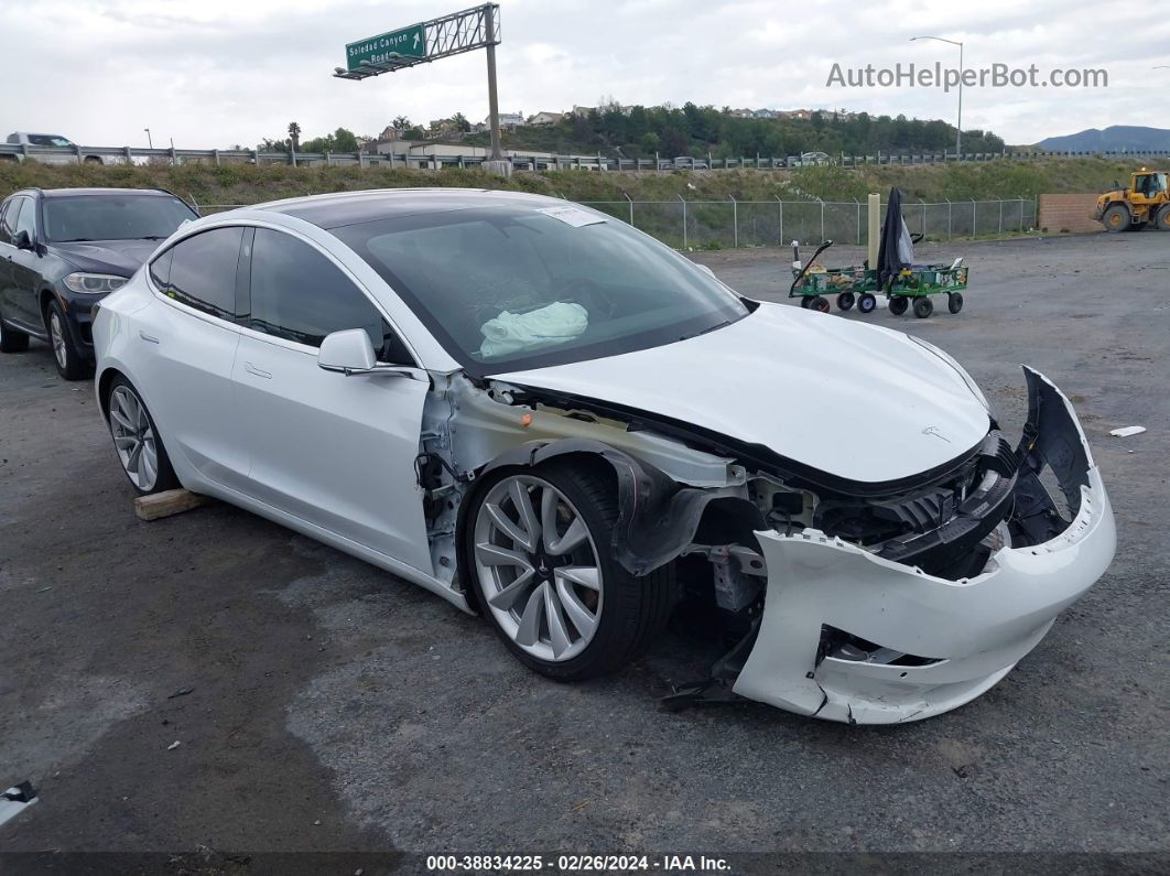 2018 Tesla Model 3 Long Range/mid Range White vin: 5YJ3E1EA3JF047516