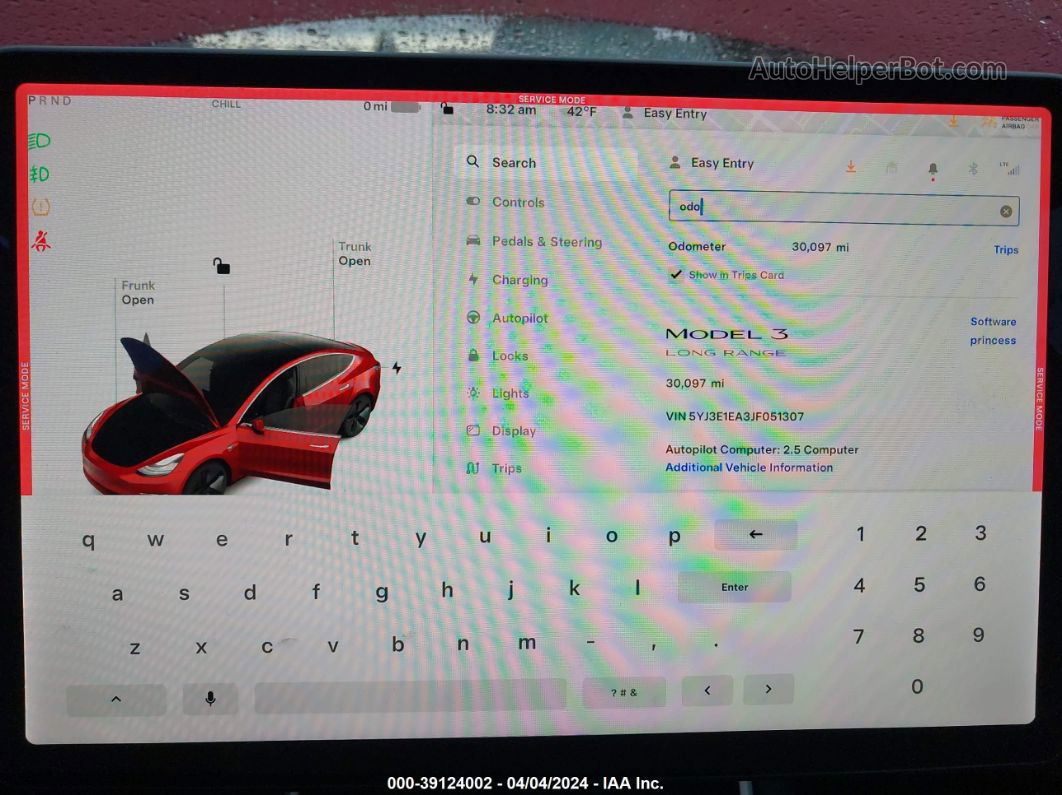 2018 Tesla Model 3 Long Range/mid Range Red vin: 5YJ3E1EA3JF051307