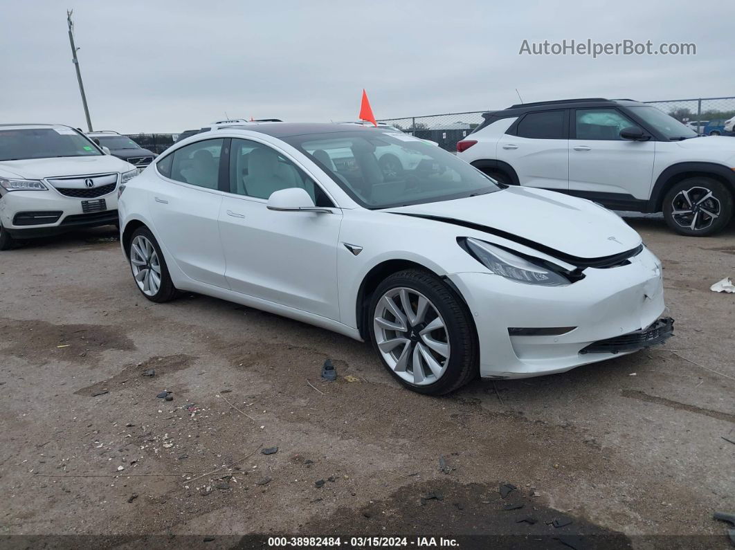 2018 Tesla Model 3 Long Range/mid Range White vin: 5YJ3E1EA3JF169616