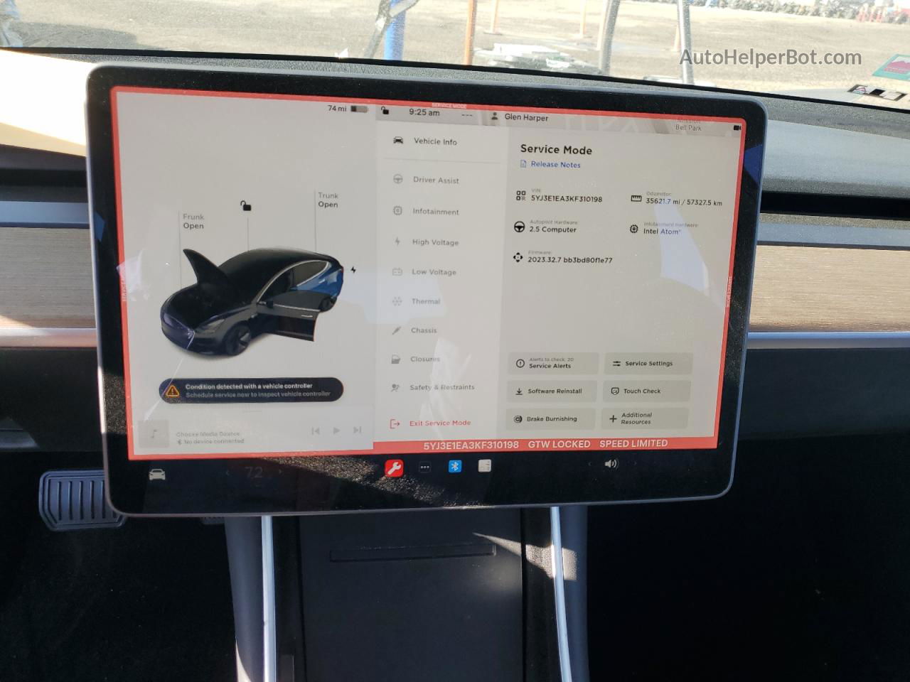 2019 Tesla Model 3  Black vin: 5YJ3E1EA3KF310198