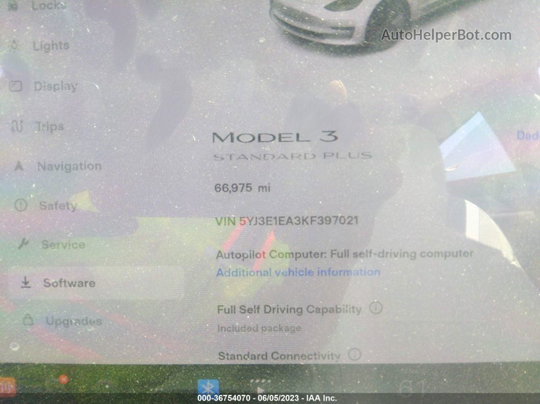 2019 Tesla Model 3 Standard Range/standard Range Plus/long Range/mid Range White vin: 5YJ3E1EA3KF397021