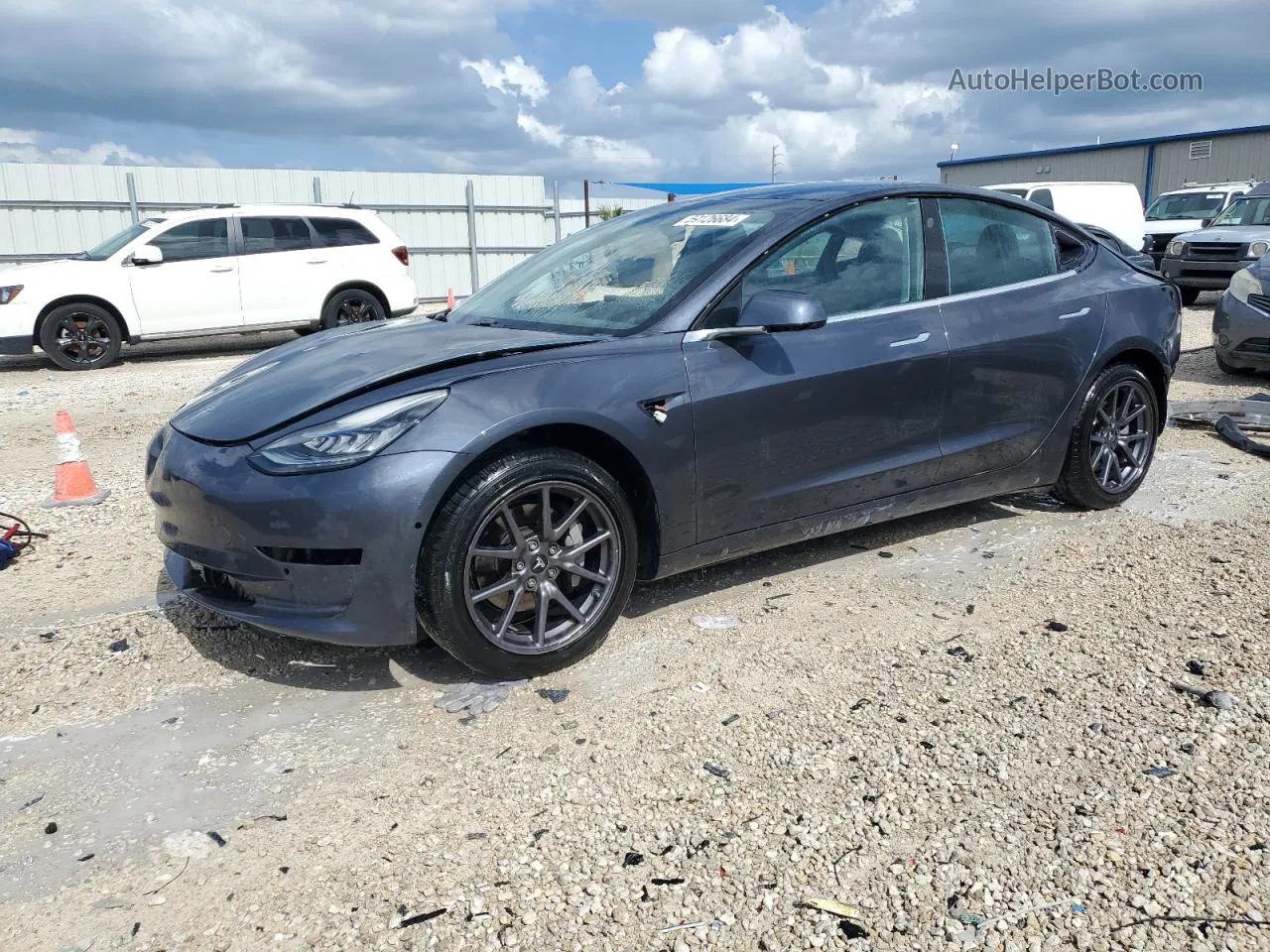 2019 Tesla Model 3  Gray vin: 5YJ3E1EA3KF435413