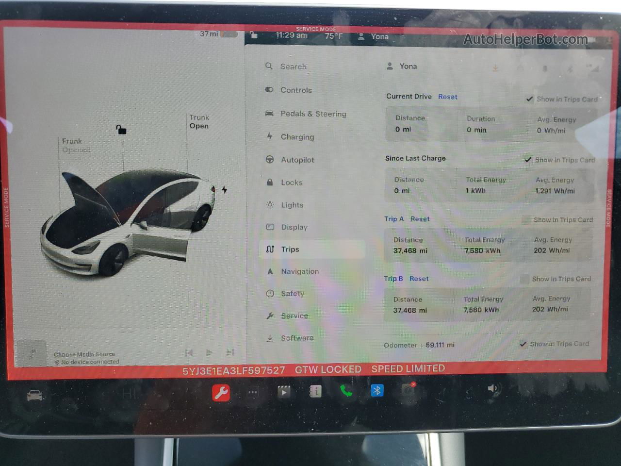 2020 Tesla Model 3  Белый vin: 5YJ3E1EA3LF597527