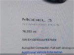 2020 Tesla Model 3 Standard Range Plus Rear-wheel Drive/standard Range Rear-wheel Drive Black vin: 5YJ3E1EA3LF657600