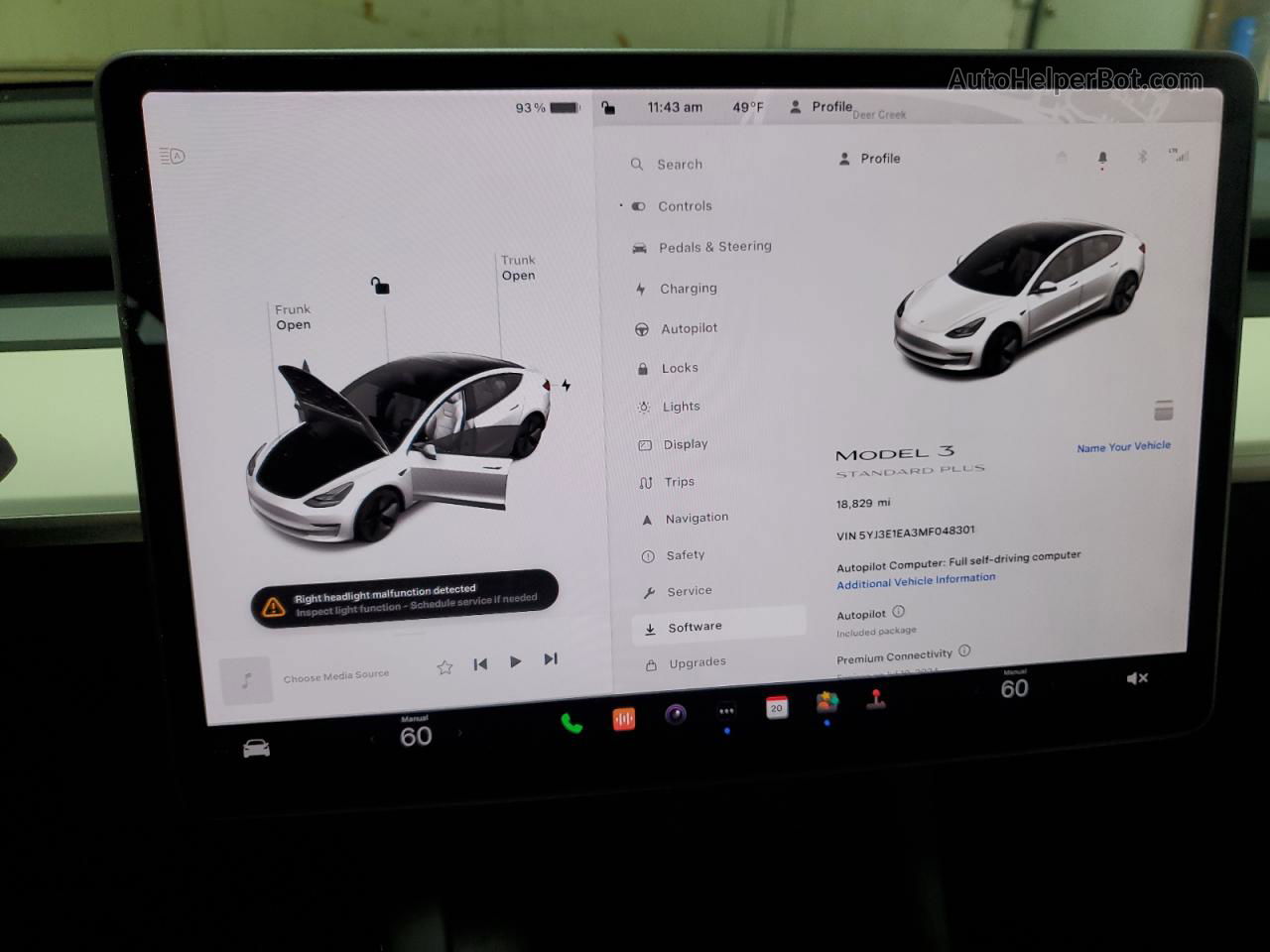 2021 Tesla Model 3  White vin: 5YJ3E1EA3MF048301