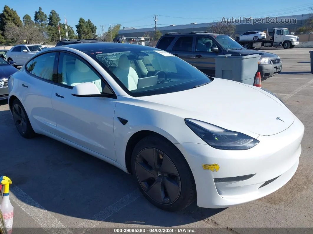 2021 Tesla Model 3 Standard Range Plus Rear-wheel Drive White vin: 5YJ3E1EA3MF073487