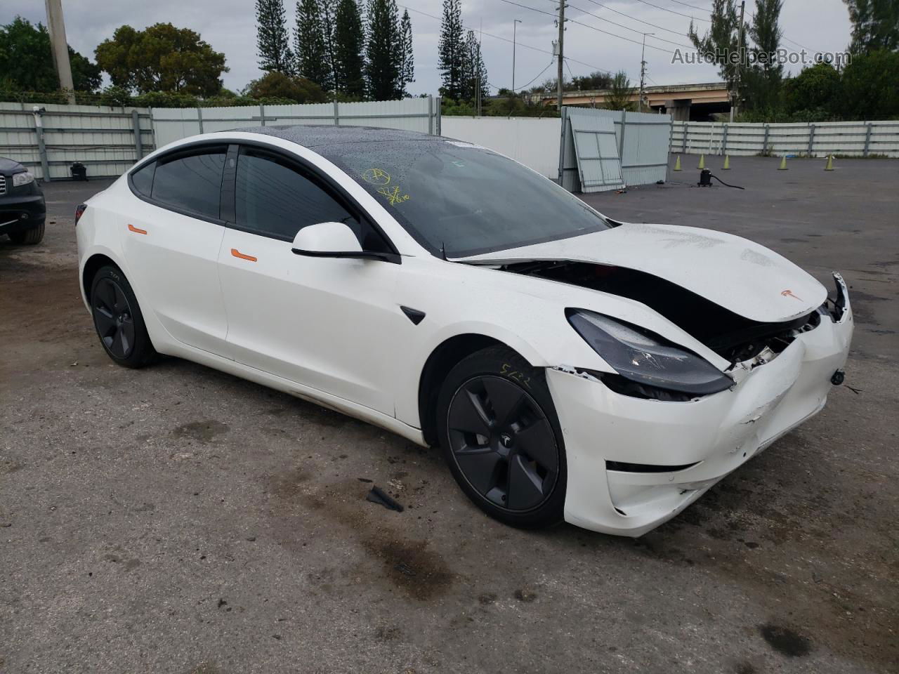 2021 Tesla Model 3  White vin: 5YJ3E1EA3MF085252