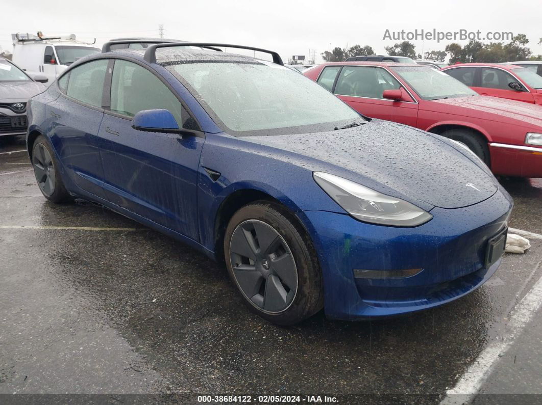 2021 Tesla Model 3 Standard Range Plus Rear-wheel Drive Blue vin: 5YJ3E1EA3MF093917