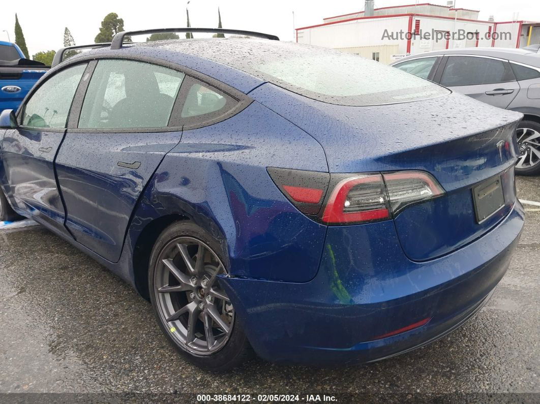 2021 Tesla Model 3 Standard Range Plus Rear-wheel Drive Blue vin: 5YJ3E1EA3MF093917