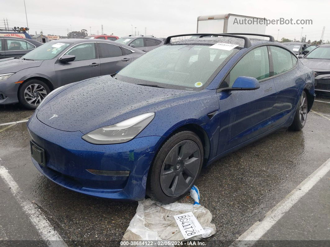 2021 Tesla Model 3 Standard Range Plus Rear-wheel Drive Blue vin: 5YJ3E1EA3MF093917