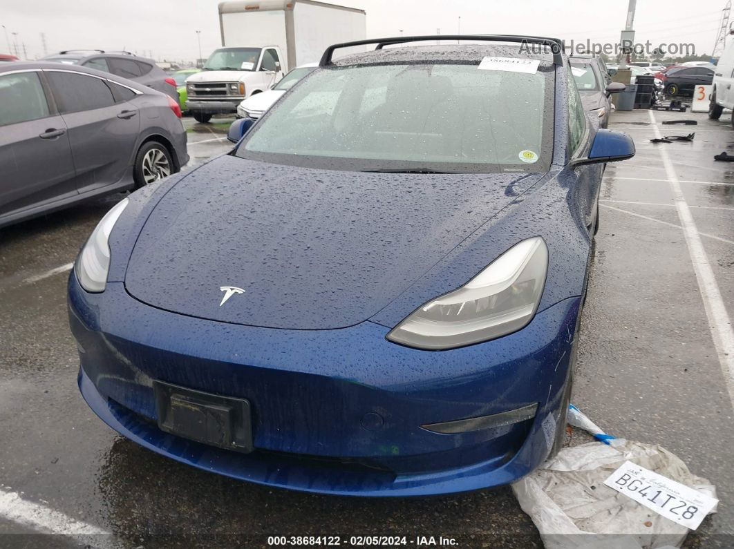 2021 Tesla Model 3 Standard Range Plus Rear-wheel Drive Blue vin: 5YJ3E1EA3MF093917