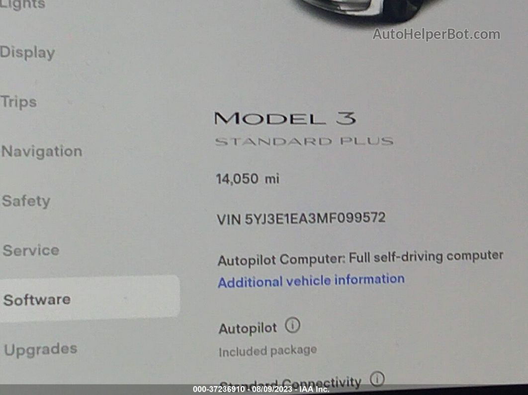 2021 Tesla Model 3 Standard Range Plus Белый vin: 5YJ3E1EA3MF099572