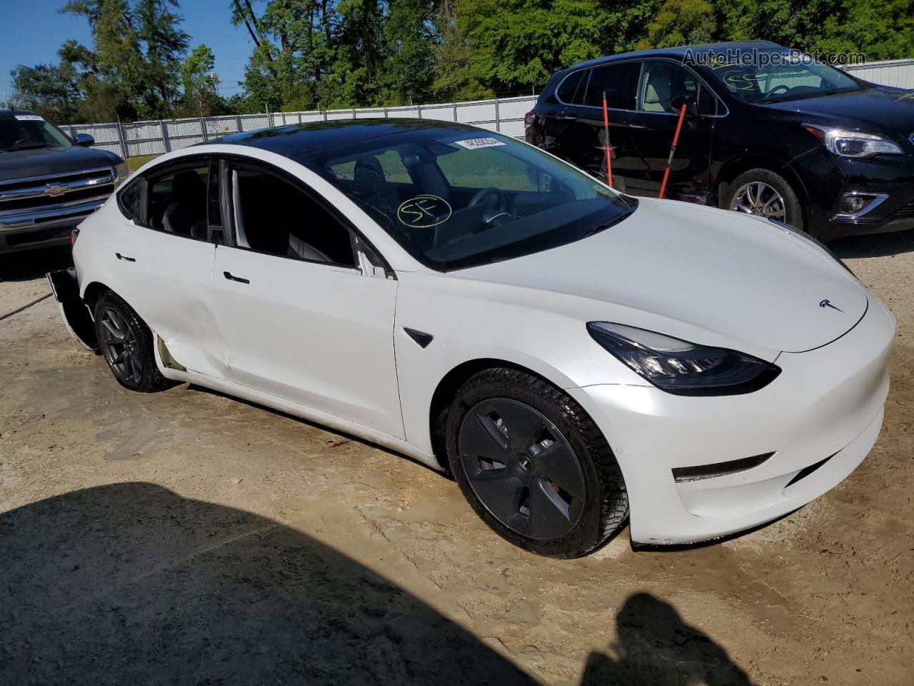 2021 Tesla Model 3  White vin: 5YJ3E1EA3MF854848