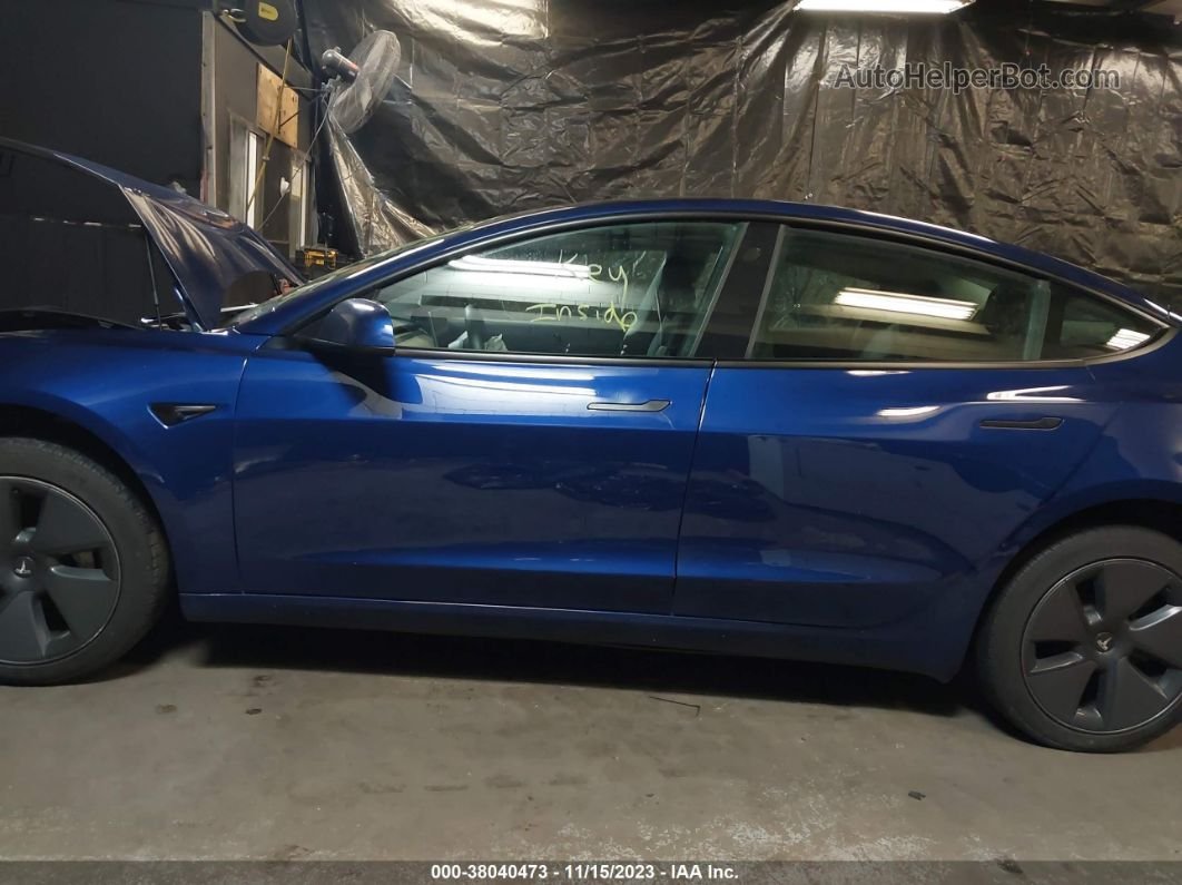 2021 Tesla Model 3 Standard Range Plus Blue vin: 5YJ3E1EA3MF857748