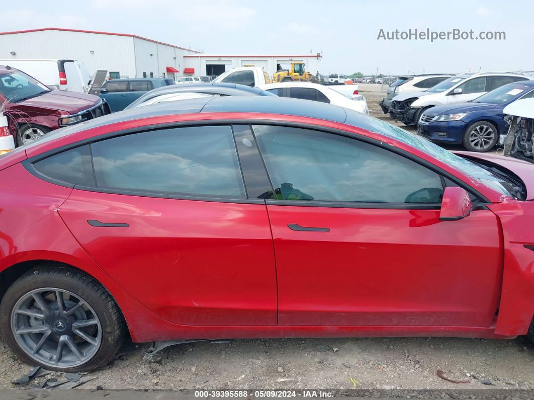 2021 Tesla Model 3 Standard Range Plus Rear-wheel Drive Red vin: 5YJ3E1EA3MF870192