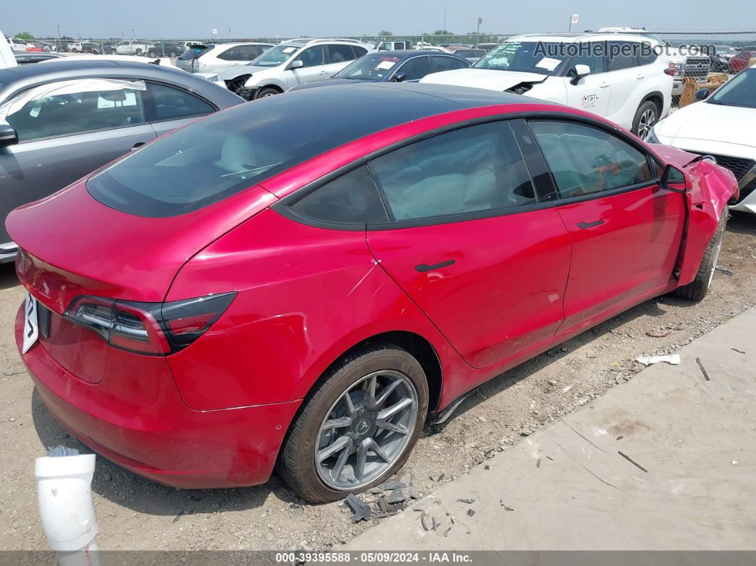 2021 Tesla Model 3 Standard Range Plus Rear-wheel Drive Red vin: 5YJ3E1EA3MF870192