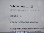 2021 Tesla Model 3 Standard Range Plus White vin: 5YJ3E1EA3MF929659