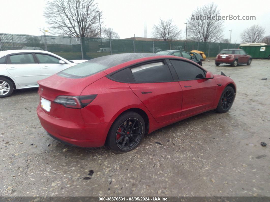 2021 Tesla Model 3 Standard Range Plus Rear-wheel Drive Красный vin: 5YJ3E1EA3MF964685