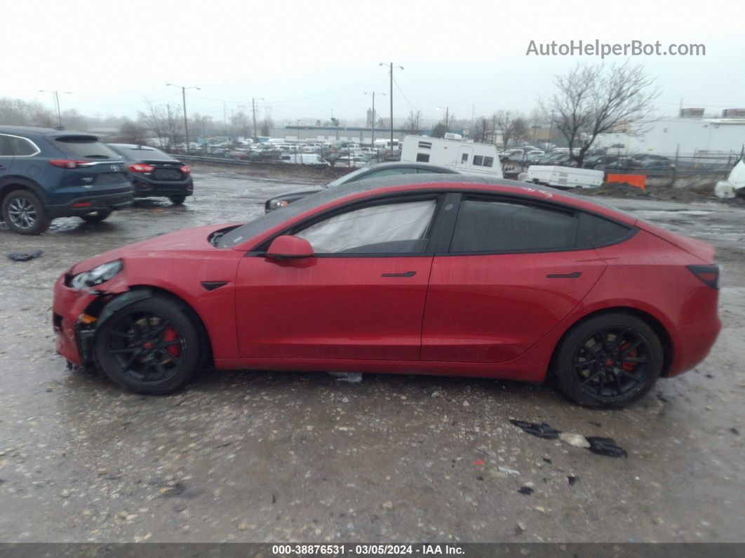 2021 Tesla Model 3 Standard Range Plus Rear-wheel Drive Red vin: 5YJ3E1EA3MF964685