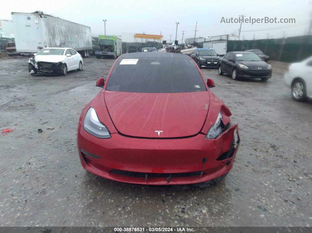 2021 Tesla Model 3 Standard Range Plus Rear-wheel Drive Red vin: 5YJ3E1EA3MF964685