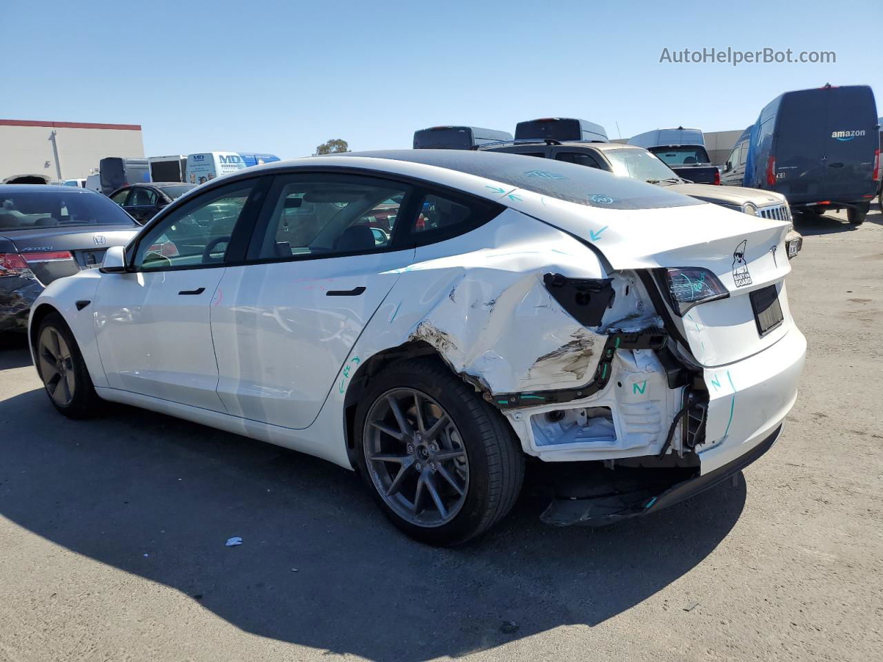 2021 Tesla Model 3  White vin: 5YJ3E1EA3MF996603