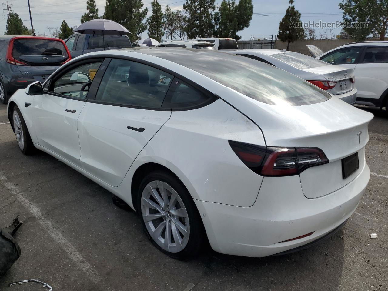 2022 Tesla Model 3  White vin: 5YJ3E1EA3NF142776