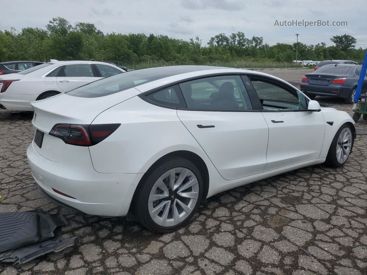 2022 Tesla Model 3  White vin: 5YJ3E1EA3NF303823