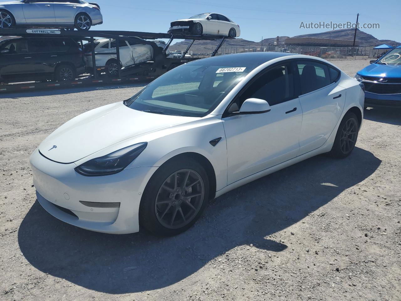 2022 Tesla Model 3  White vin: 5YJ3E1EA3NF322033