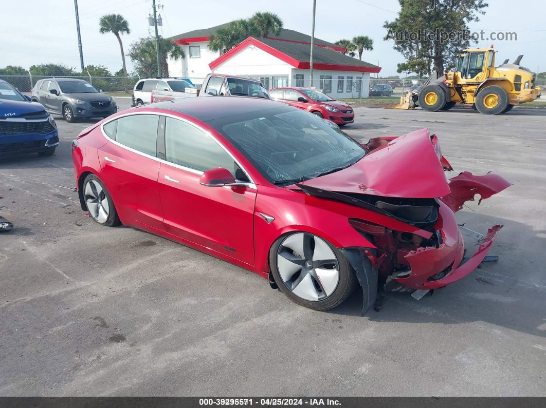 2018 Tesla Model 3 Long Range/mid Range Red vin: 5YJ3E1EA4JF008899