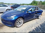 2018 Tesla Model 3 Long Range/mid Range Blue vin: 5YJ3E1EA4JF024696