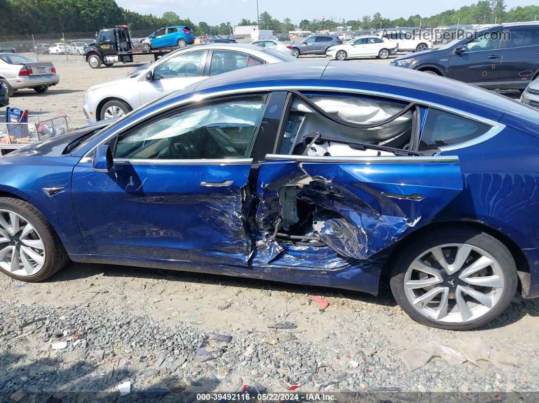 2018 Tesla Model 3 Long Range/mid Range Blue vin: 5YJ3E1EA4JF024696