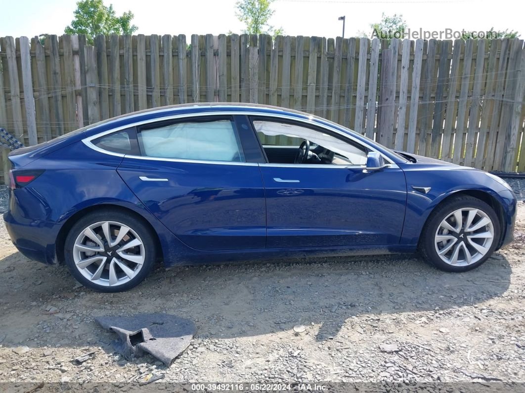 2018 Tesla Model 3 Long Range/mid Range Blue vin: 5YJ3E1EA4JF024696