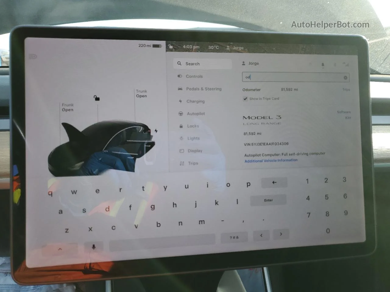 2018 Tesla Model 3  Черный vin: 5YJ3E1EA4JF034306