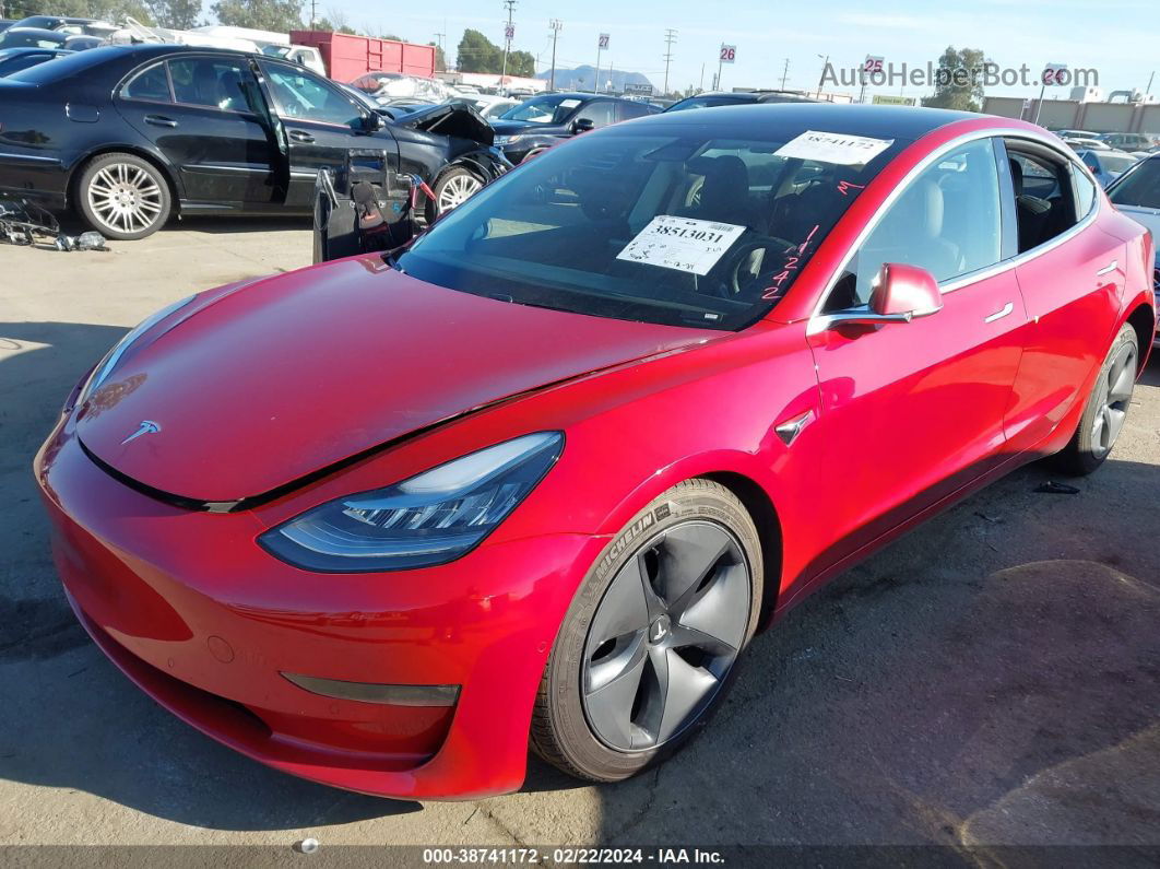2018 Tesla Model 3 Long Range/mid Range Red vin: 5YJ3E1EA4JF041479