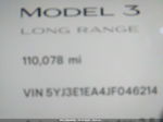 2018 Tesla Model 3 Range Battery Белый vin: 5YJ3E1EA4JF046214