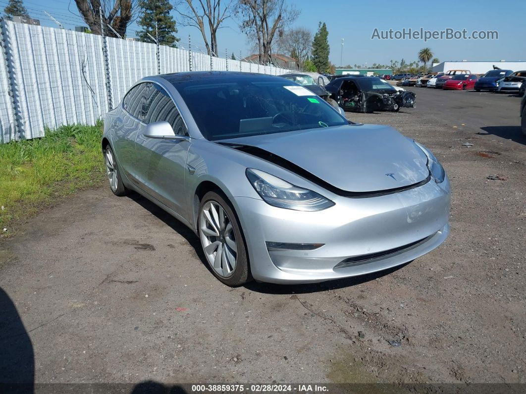 2018 Tesla Model 3 Long Range/mid Range Silver vin: 5YJ3E1EA4JF061313