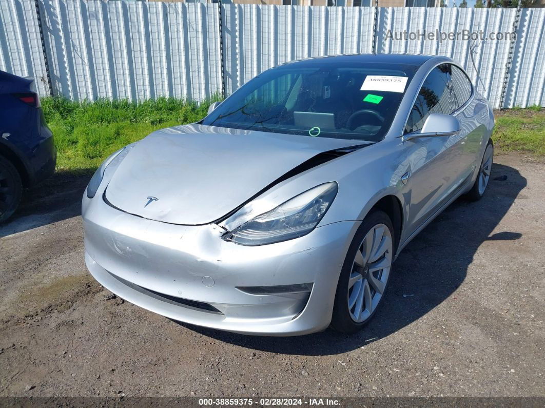 2018 Tesla Model 3 Long Range/mid Range Silver vin: 5YJ3E1EA4JF061313