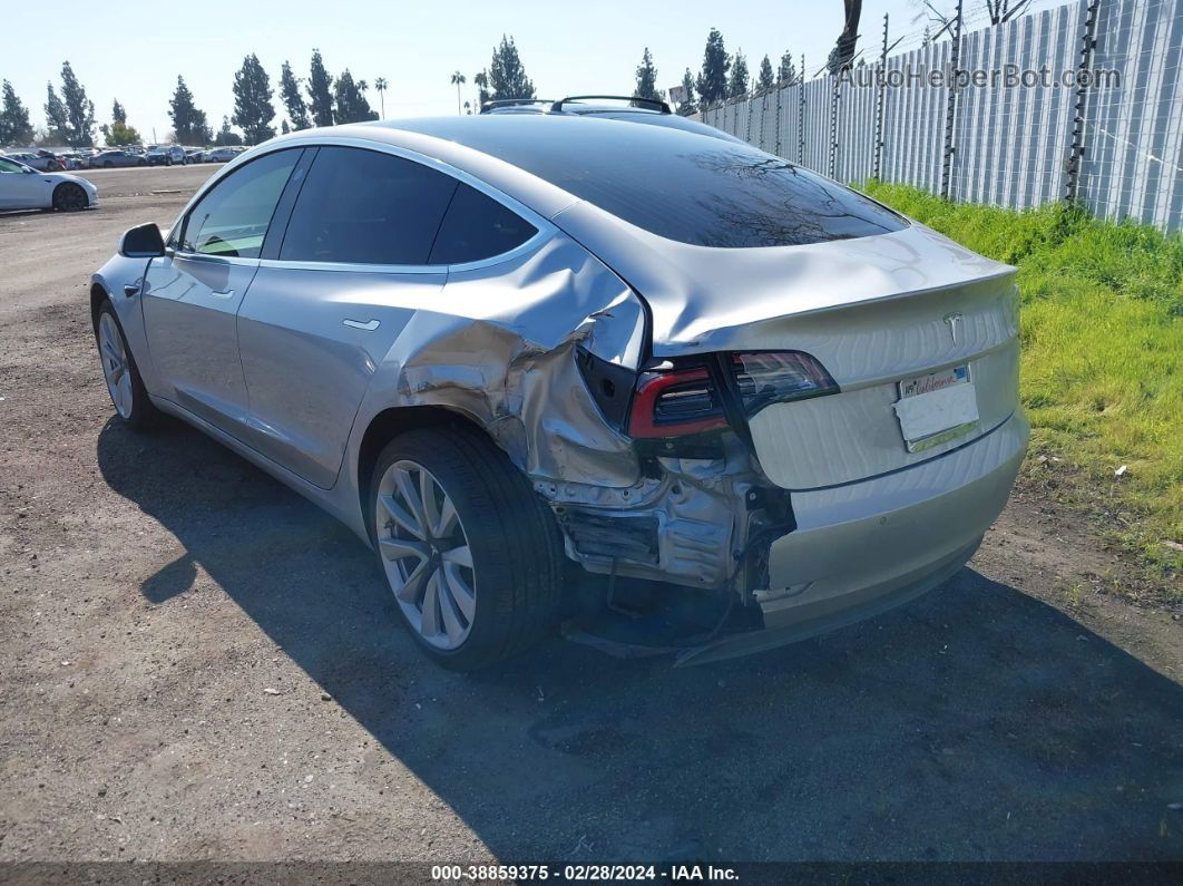 2018 Tesla Model 3 Long Range/mid Range Silver vin: 5YJ3E1EA4JF061313