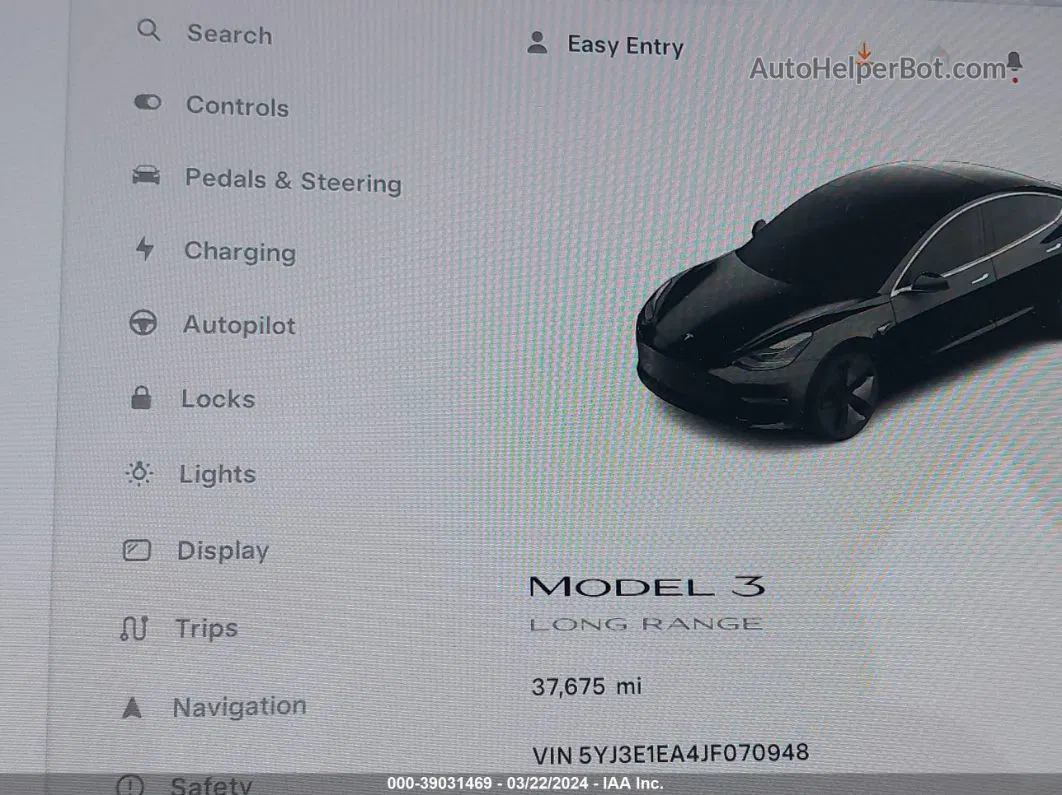 2018 Tesla Model 3 Long Range/mid Range Черный vin: 5YJ3E1EA4JF070948