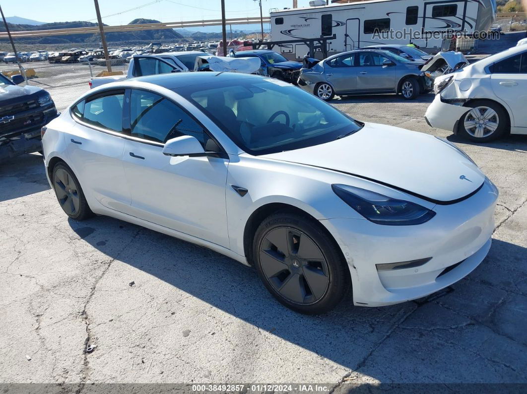 2021 Tesla Model 3 Standard Range Plus Rear-wheel Drive White vin: 5YJ3E1EA4MF014724