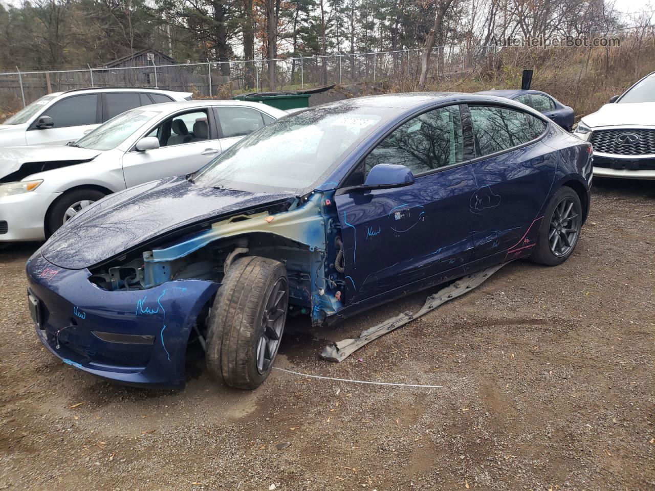 2021 Tesla Model 3  Blue vin: 5YJ3E1EA4MF028588