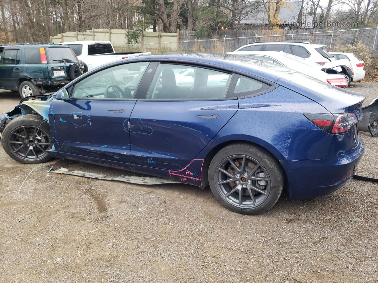 2021 Tesla Model 3  Синий vin: 5YJ3E1EA4MF028588