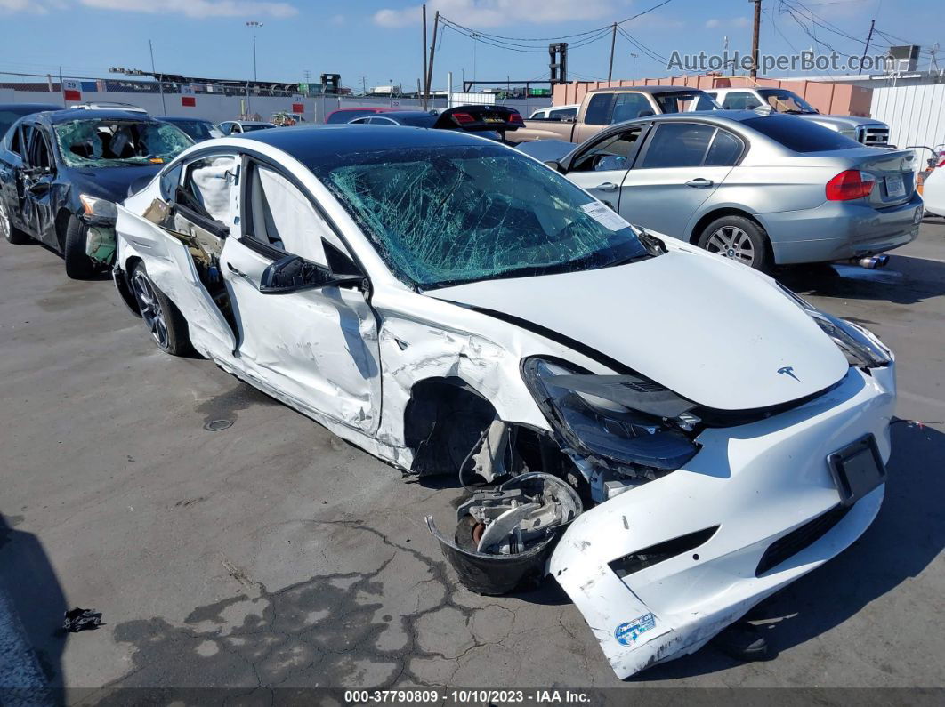 2021 Tesla Model 3 Standard Range Plus Rear-wheel Drive White vin: 5YJ3E1EA4MF031569